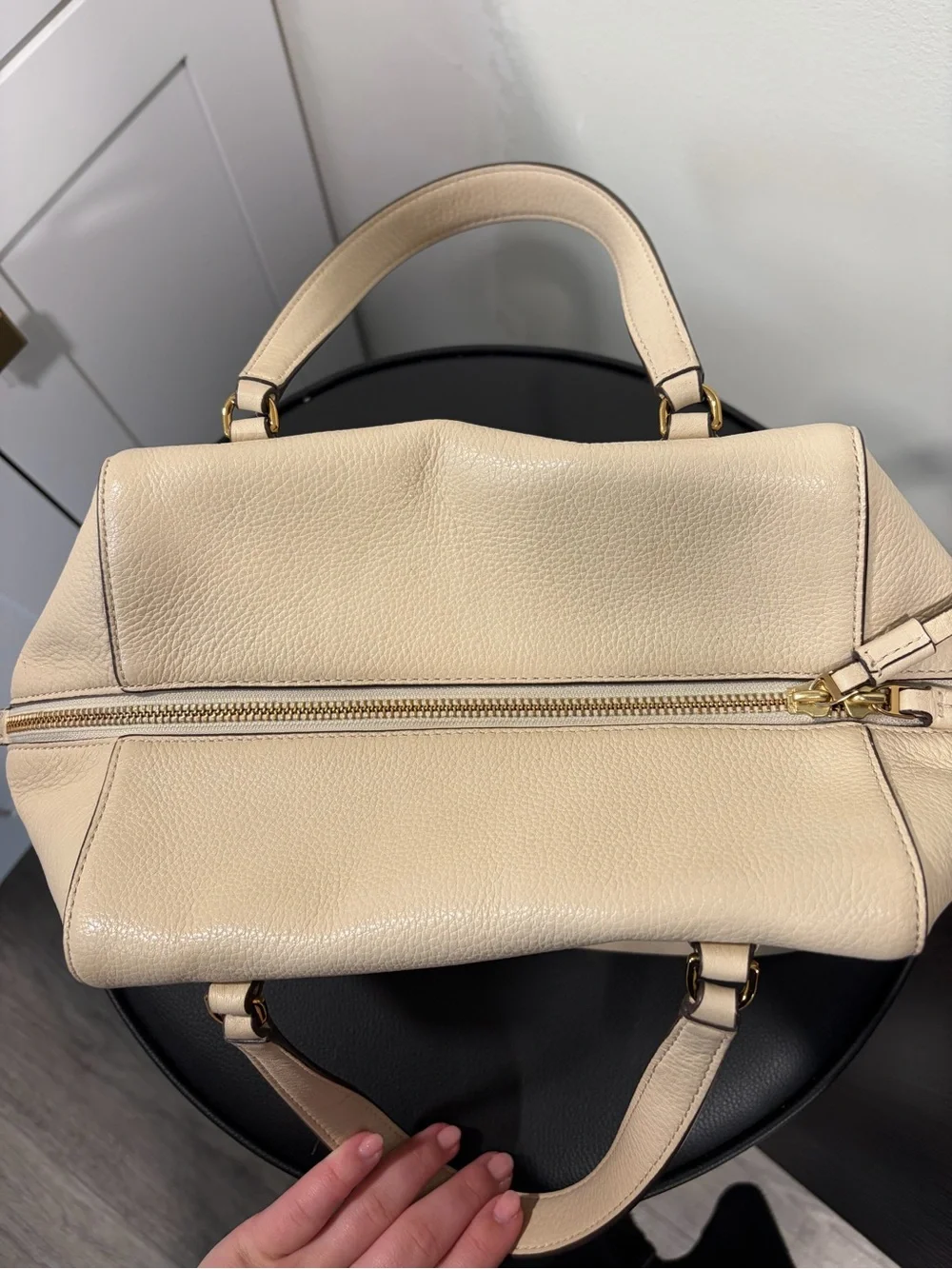 Tory Burch Cream Leather Satchel- BARELY WORN